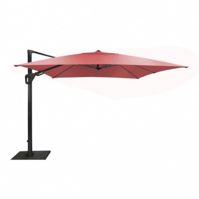 PARASOL ELIOS 3X3 ORIENTABLE alu gris toile coloris rouge OCEO