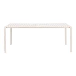 Table repas VONDEL en aluminium ARGILE Blanc  L214XP96,7XH75cm Zuiver