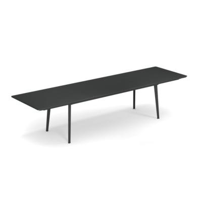Table PLUS4 allongeable 220/330x90 haut 76cm plateau plein en acier coloris fer anthracite Emu