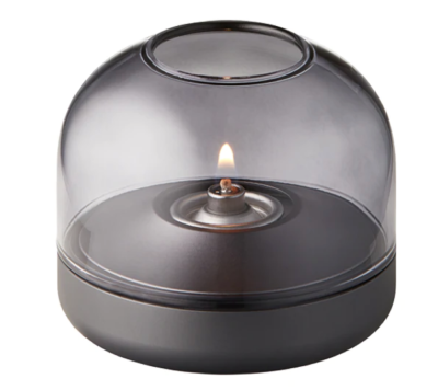 Glow 08 Gris fumé, Photophore de luxe, Design Danois, verre et support en aluminium Kooduu