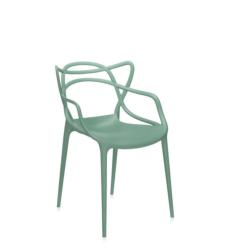 Chaise MASTERS vert sauge en polypropylène modifié teinté Kartell