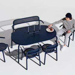 Table TONI coloris Océan Noir aluminium 160x90cm