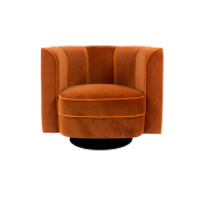 Fauteuil lounge en velours Flower - Dutchbone