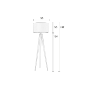 Lampadaire TRIPOD pied métal noir abat-jour gris - ZUIVER