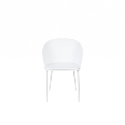 Chaise GIGI blanche Coque en plastique polypropylène pieds en acier enduit de poudre 