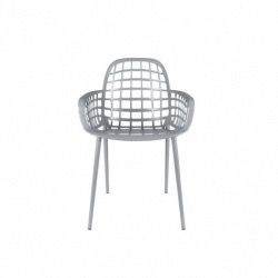 Fauteuil empilable ALBERT KUIP aluminium laqué époxy Gris clair- ZUIVER