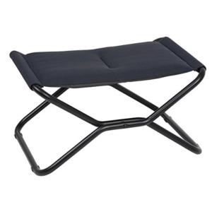 Tabouret/Repose pliant jambes Next Air comfort - L67cm - Coloris Noir/Acier - Toile matelassée