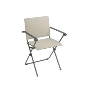 Fauteuil repas pliant ANYTIME privilège Hedona - coloris tube titane toile LATTE Lafuma 