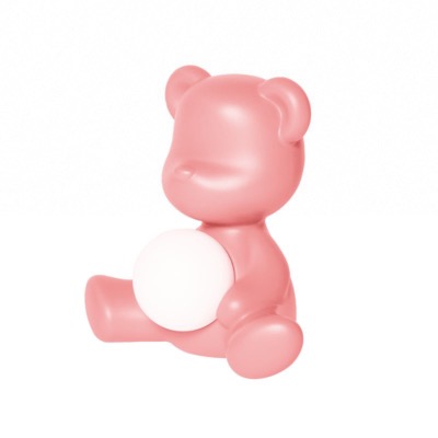 Lampe TEDDY GIRL en polyethylène coloris rose clair L35XP21XH32cm design Stefano Giovanni