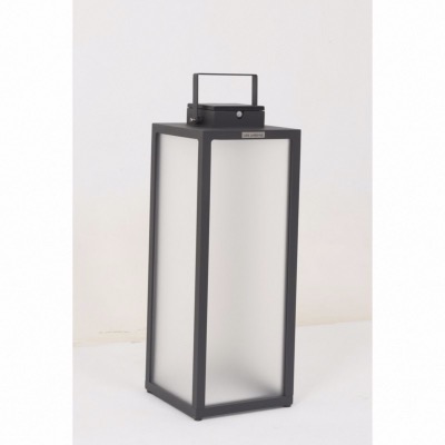 Lampe solaire Tradition grand modèle alu anthracite - LES JARDINS