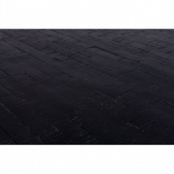 Table de bar haute MAZE coloris noir, plateau en teck de récup laqué ép 30mm White Label