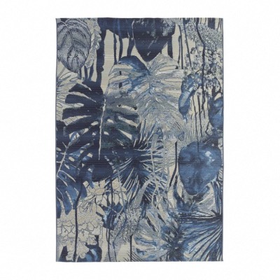 Tapis AMAZZONIA motif tropical bleue 200X300cm SITAP