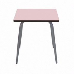 Table à manger Véra – uni Rose Poudré Pieds Bruts - 70x70 cm - LES GAMBETTES