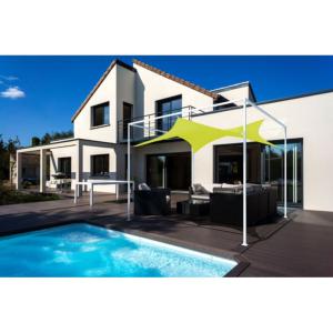 Easy Styl, 1 module de base avec 4 pieds = 3,60 x 3,60 m, voile coloris vert anis