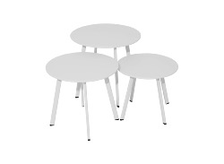 TABLE MASSAI 50, chassis acier epoxy couleur BLANC 50X43 H cm PROLOISIRS