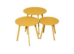 TABLE MASSAI 40, chassis acier epoxy couleur Jaune 40x35 H cm Proloisirs