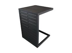 Table LOU SIDE châssis alu époxy GREY lattes alu table 2 positions 57x40x40 ou 40x40x57