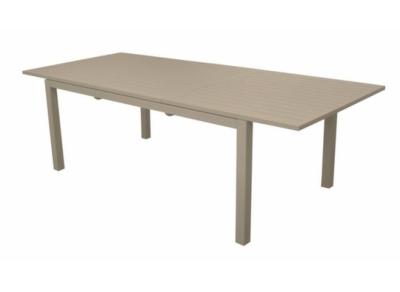 Table GENES 240, Châssis Alu epoxy lattes, Allonges papillon, coloris CREME 
