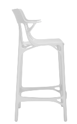 Tabouret A.I blanc - Technopolymère thermoplastique recyclé éléments minéraux et métallisés Kartell