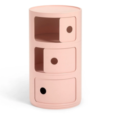 Meuble  COMPONIBILI BIO coloris Rose, 3 tiroirs, 100% biomatériau, L32XH58cm Kartell