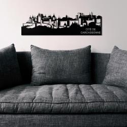 Decoration murale Skyline Carcassonne 40cm en métal decoupe 