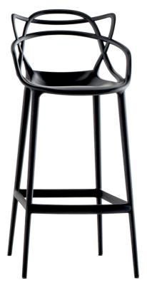 Tabouret MASTERS Noir hauteur 75cm en technopolymère thermoplastique recyclé Kartell