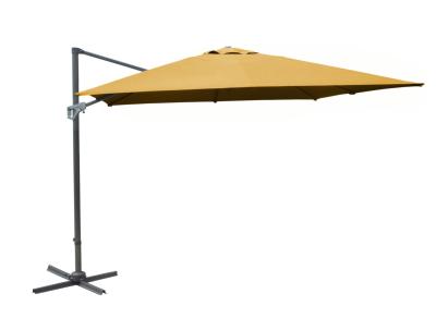 Parasol déporté alu 3x3 NH ROYAL mât 53x77 mm baleine alu 14x24 mm pieds à dalles (sans dalles) plat