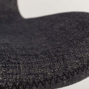 Chaise LESTER en tissu - coloris gris pietement en bois laqué noir