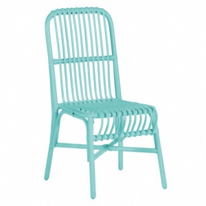 Chaise Valerie en rotin coloris laqué Aqua - Kok