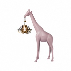 Lampe Giraffe XS In Love en polyethylène coloris Rose Hauteur 100cm design Marcantonio Marque Qeeboo