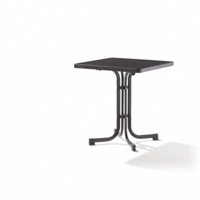 Table pliante 70x70 cm pied en ACIER gris foncé  et plateau Mécalit pro couleur ardoise anthracite 