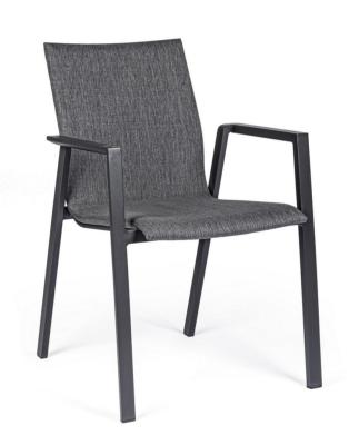 Fauteuil ODEON Anthracite, aluminium dim: L55,5xP60xH83 hauteur assise 47 cm Andrea Bizzotto