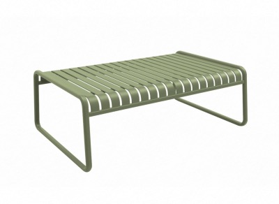 TABLE BASSE VERO en aluminium coloris AMANDE dimensions : 121X79X41 cm Océo