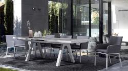 Table extensible KRION Lunar, structure aluminium, dim : L205/265 x P103 x H78 cm Andrea Bizzotto