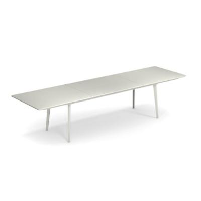 Table PLUS4 allongeable 220/330x90 haut 76cm plateau plein en acier coloris blanc mat Emu
