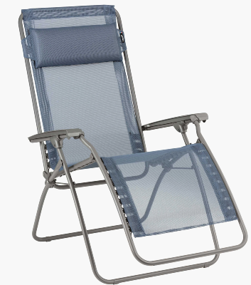 Relax Lafuma tube acier col basalte toile batyline OCEAN Lafuma