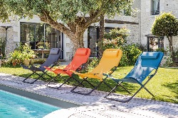 Relax EASY châssis acier cataphorese graphite toile polyester enduite perforee paprika