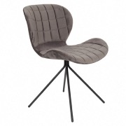 Chaise velours OMG Gris foncé - Zuiver