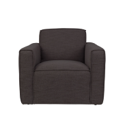 BOR, fauteuil confort et design en tissu couleur anthracite châssis en pin