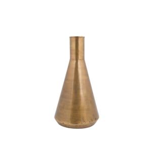 VASE HARI SLIM en métal finition laiton, imperméable, 18x35 cm