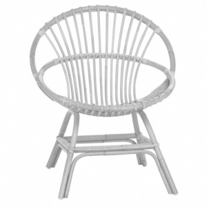 Fauteuil Brigitte en rotin coloris laqué blanc - Kok