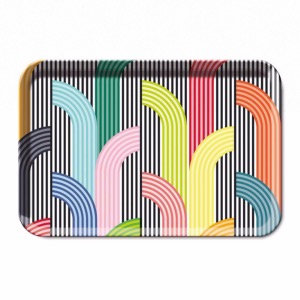 Petit plateau "Memphis" en mélamine - 33 x 22,5 x 2 cm