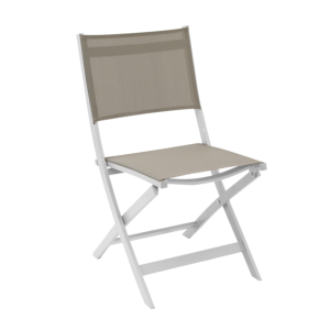CHAISE ROSY PLIANTE BLANC/KAKI