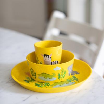 Set de 3  -Assiette -Bol -Tasse CONNECT AFFRICA Organic yellow Koziol