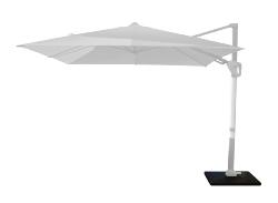 Parasol déporté 3 x 3 m Elios orientable, mât coloris royal GREY, toile blanche OCEO