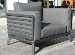 SET MOSS chassis aluminium epoxy GRAPHITE, coussin déhoussable sunbrella GRAPHITE,(set complet) Océo