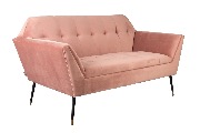 Canapé KATE 2 places - coloris rose tissu velours de polyester - Dutchbone