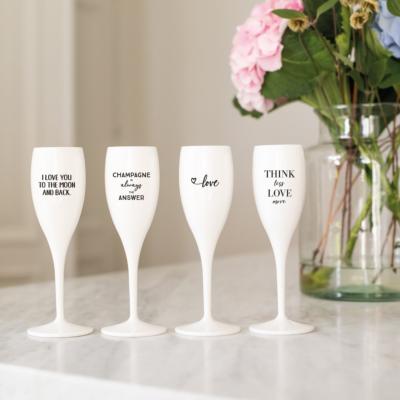 Super Verre 100ml avec impression CHEERS NO.1 CHAMPAGNE IS THE - Cotton White Koziol