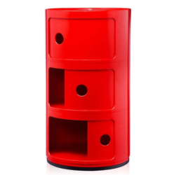 Meuble COMPONIBILI 1969 coloris rouge, 3 tirroirs L32XH58,5cm Kartell