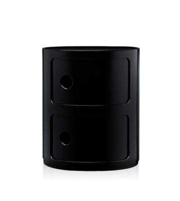 Meuble COMPONIBILI coloris noir brillant, 2 tiroirs en acrylonitrile butadiène styrène Kartell